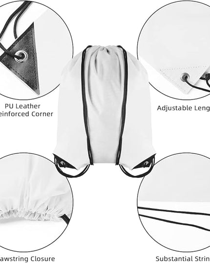GoodtoU Drawstring Bags Bulk, 40 Pcs Draw String Bags Cinch Bag Drawstring Gym Bag Sackpack Backpack for Women Men, White