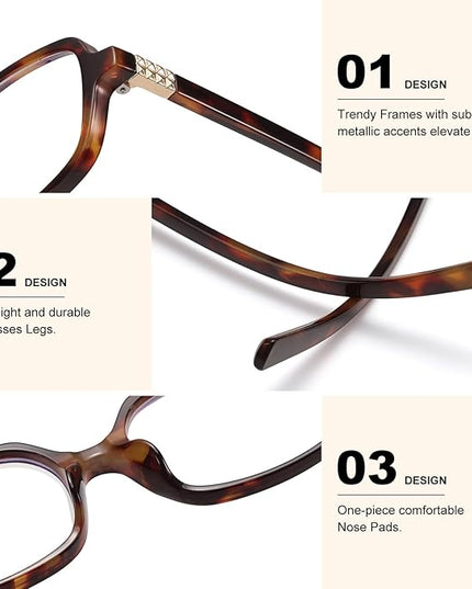 LIKSMU Blue Light Blocking Glasses for Woman Men Blue light Blocker Eyewear Trendy Rectangle Small Eyeglasses, 2pack