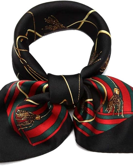 ANDANTINO 100% Mulberry Silk Scarf -21” Lightweight Square Neckerchief – Breathable Digital Printed Scarves with Gift Packed