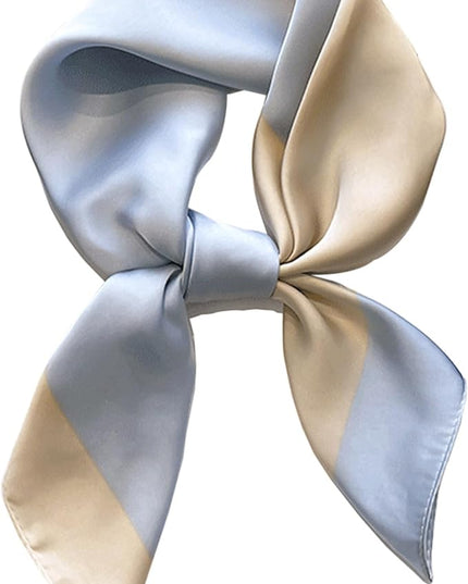 kcctoo 27.5" Mulberry Silk Feeling Head Scarf Women's Fashion Square Neck Satin Scarfs for Bag Hair Scarves Gift