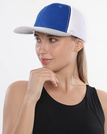kozinu Unisex Trucker Hats Blank Mesh Snapback Hats Sport Plain Baseball Caps Adjustable Fitted Hat