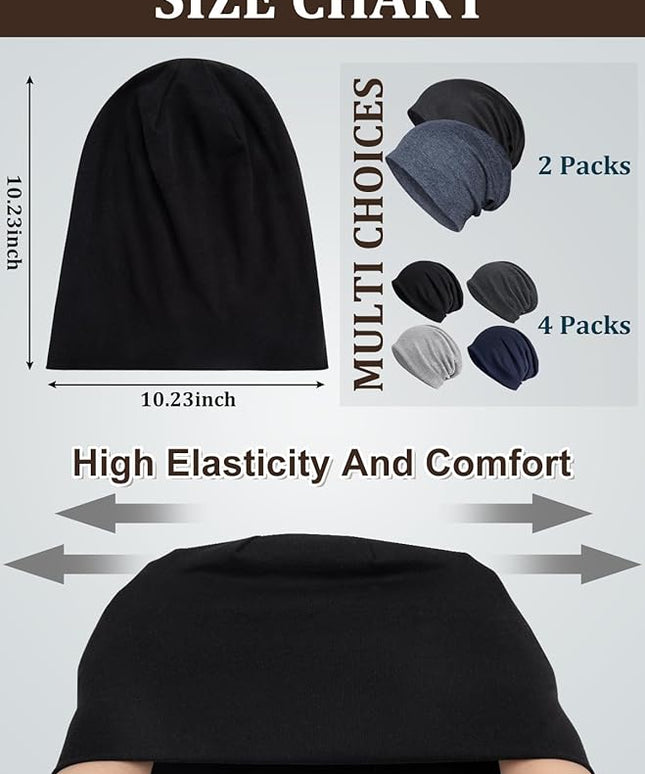 Senker Fashion Slouchy Beanie Hats for Women Men, Chemo Headwear Cotton Beanies Soft Lightweight Chemo Skull Cap Elastic