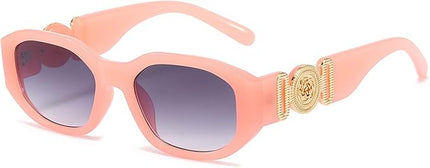 BUTABY Rectangle Sunglasses for Women Retro Driving Glasses 90’s Vintage Fashion Irregular Frame UV400 Protection