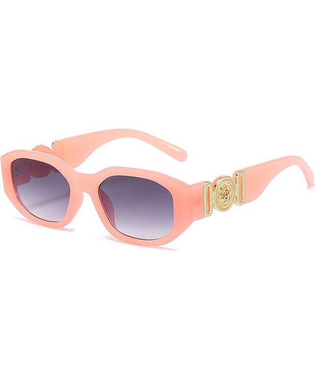 BUTABY Rectangle Sunglasses for Women Retro Driving Glasses 90’s Vintage Fashion Irregular Frame UV400 Protection