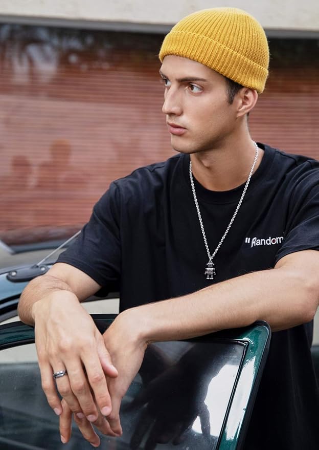 MaxNova Knit Cuff Short Fisherman Beanie for Men Women Warm Hats