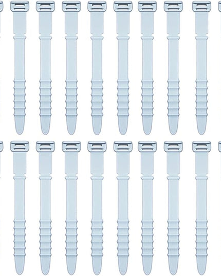 Reusable Silicone Zip Ties Cord Organizer: Silicone Cable Ties Straps for Cable Management - 20PCs 4.5” Blue Elastic Wire Cord Organizer for Home Office and Travel