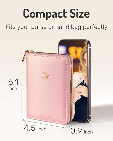 Forvencer Passport Holder Cover with Safe Zipper Closure, Premium Passport Wallet for Travel, Cute RFID Blocking Card Case, Waterproof Travel Accessories for Women, Black