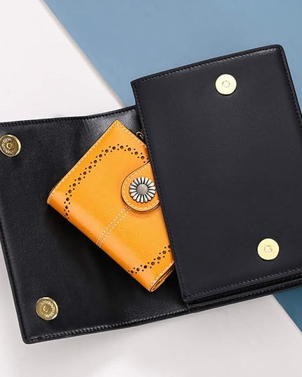 SENDEFN Small Womens Wallet Leather Bifold Card Holder RFID Blocking with Zipper Coin Pocket