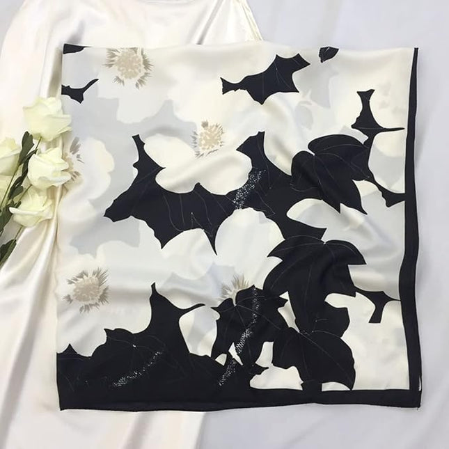 Julunar Silk Like Head Scarf for Women - Satin Large Hair Scarves - 35" Square Silk Hair Wrap for Sleeping with Gift Packed