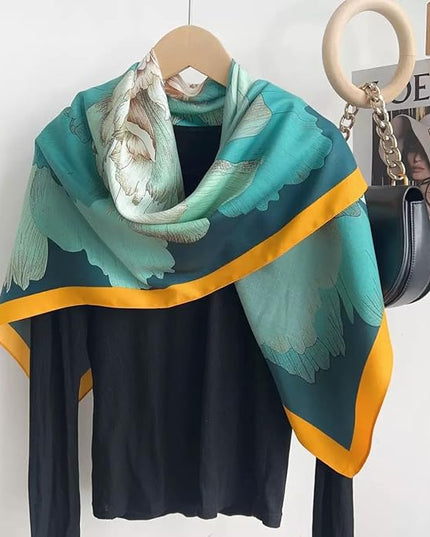 Julunar Silk Like Head Scarf for Women - Satin Large Hair Scarves - 35" Square Silk Hair Wrap for Sleeping with Gift Packed