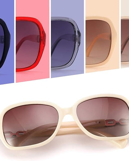 FEISEDY Vintage Square Polarized Sunglasses for Women UV400 Travel Driving Fashion Arcuate Sunglasses B2526