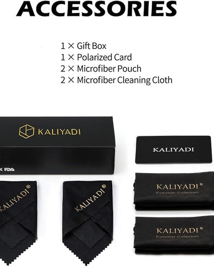 KALIYADI Polarized Sunglasses for Men and Women Semi-Rimless Frame Driving Sun glasses UV Blocking