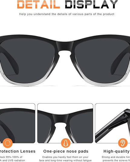 DANAMY Sunglasses Womens Polarized Sunglasses for Women Trendy Designer Mirrored UV400 Protection Sun Glasses