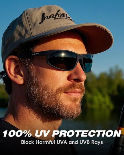 FAGUMA Polarized Sports Sunglasses For Men Cycling Driving Fishing UV400 Protection