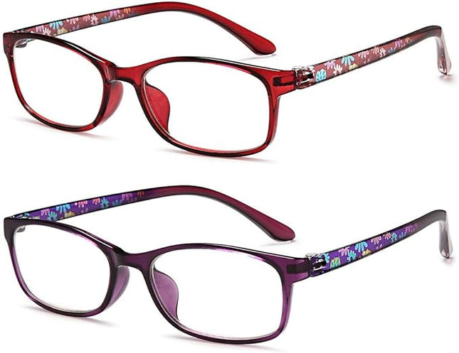 EYEURL Reading Glasses for Womens Blue Light Blocking - 2 Pairs Ladies Computer Readers +3.75 Lightweight Flexible Eyeglass Anti Eyestrain UV