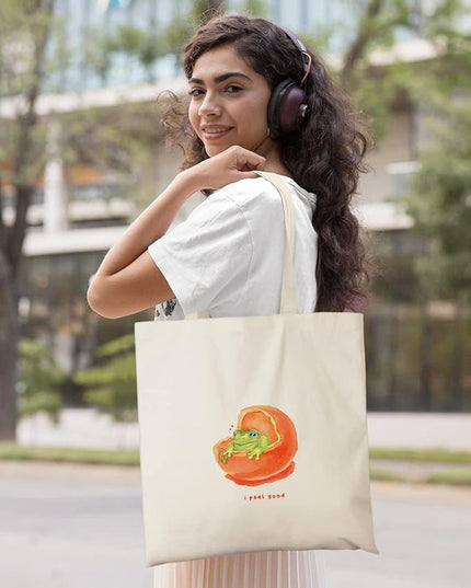 AUSVKAI Canvas Tote Bag Aesthetic for Women, Cute Reusable Cloth Cotton Bags for Shopping Beach Grocery