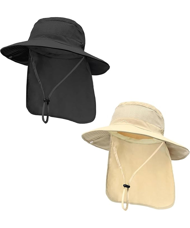 ZOORON Sun Hats for Men Women Fishing Hat with Neck Flap,UPF 50+ Sun Hat Waterproof Wide Brim Bucket Hats for Safari Hiking