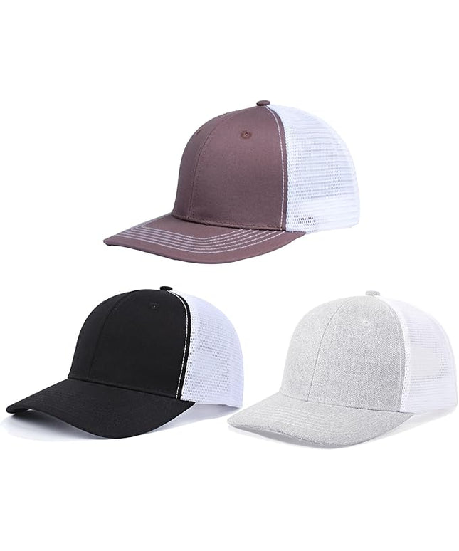 kozinu Unisex Trucker Hats Blank Mesh Snapback Hats Sport Plain Baseball Caps Adjustable Fitted Hat