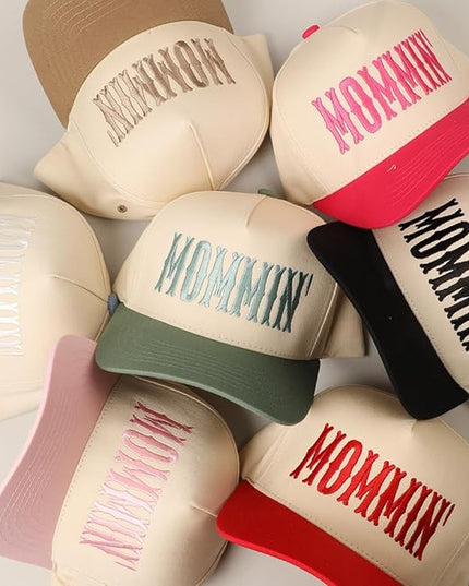 MIRMARU Two-Tone Vintage Canvas Trucker Hats for Men & Women, Adjustable Size Baseball Caps with Trendy Embroidered Design