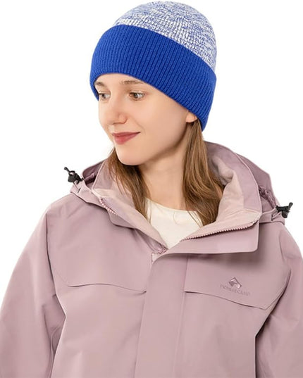 Stylish Wool Knit Short Cuff Fisherman Beanie for Men and Women Patchwork Color Unisex Cap Warm Winter Christmas Hat