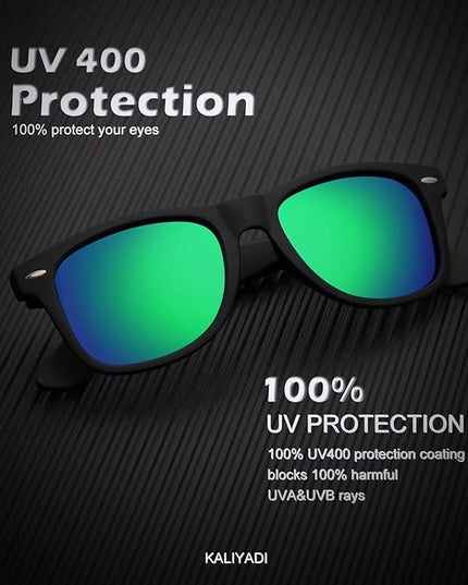 KALIYADI Polarized Sunglasses for Men and Women Matte Finish Sun glasses Color Mirror Lens UV Blocking (3 Pack)