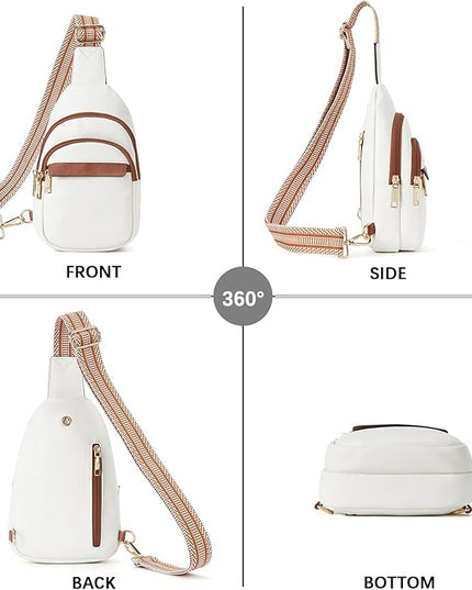 BOSTANTEN Small Sling Bag for Women Leather Crossbody Bags Fanny Pack Chest Bag for Travel