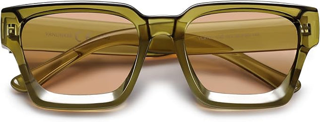 VANLINKER Thick Square Sunglasses for Men Women Retro Chunky Rectangle Shades UV400 Protection VL9731