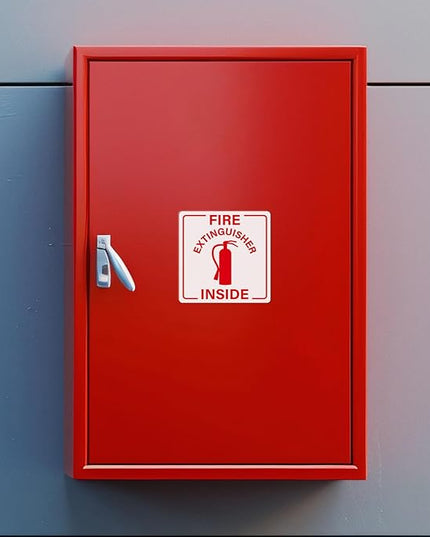 Fire Extinguisher Inside Sticker 200 PCS Self Adhesive 3 Inch Waterproof Vinyl Roll Sticker Safety Decal for Truck Trailer Business Equipment Warehouse