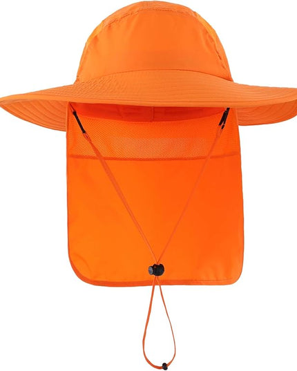 Home Prefer UPF 50+ Mens Wide Brim Fishing Hat with Neck Flap Sun Hat for Men Women Sun Protection Cap