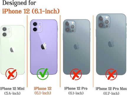 Magnetic for iPhone 12/12P Case Cute Stripes Phone Case, Shockproof Slim TPU and Hard PC Protective Phone Cover Compatible with MagSafe Designed for Women Girls, Apricot