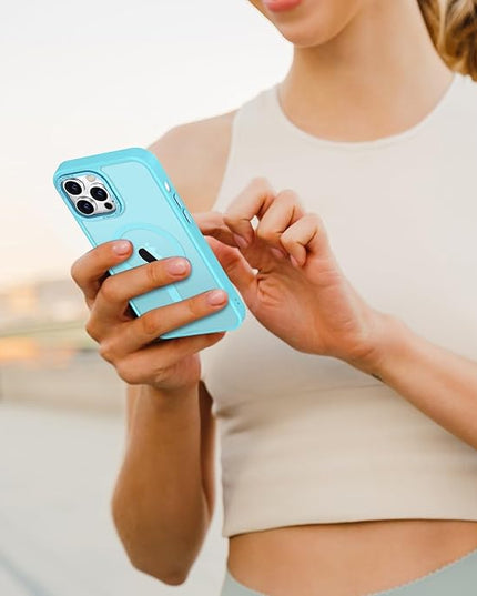 Hython Case for iPhone 13 Pro Max Case Magnetic Translucent Matte Phone Cases 6.7" [Compatible with MagSafe] Thin Slim Fit Shockproof Bumper Hard Protective Cover for Women Men Girls, Lake Blue