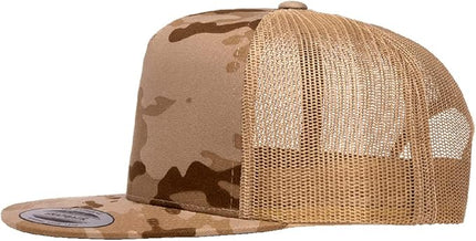 Yupoong 5-Panel YP Classic Trucker Cap | High Profile Flat Visor Snapback | OSFM | Bulk Packs Available