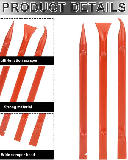 9 Pieces Plastic Scraper, No-Scratch Paint Scraper Tool Portable Car Crevice Cleaning Tool Multi-use Kitchen Scraper Small Sticker Remover for Tight Spaces, Crevices, Food, Labels, Oil Stains, Dirt
