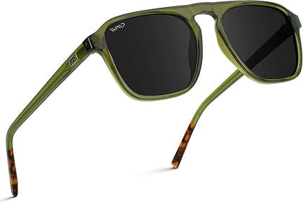 WearMe Pro Polarized Modern Aviator One-Bridge Square Mens Sunglasses