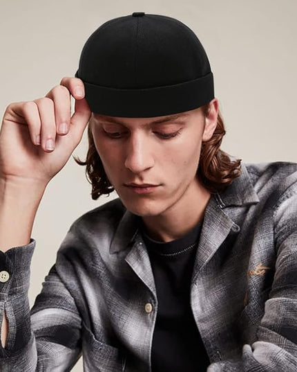 XYIYI Cotton Brimless Docker Cap Adjustable Street Casual Sailor Cap Skullcap Beanie Hat