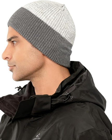 Stylish Wool Knit Short Cuff Fisherman Beanie for Men and Women Patchwork Color Unisex Cap Warm Winter Christmas Hat