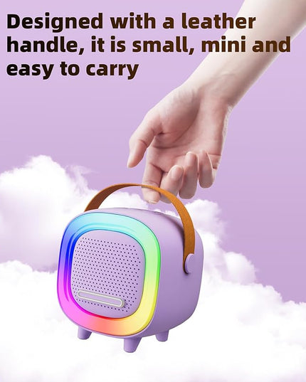 Mini Karaoke Machine Speaker for Kids Adults, Portable Bluetooth with 1 Wireless Microphones, Children's Day Birthday Gift Ideas for Toys for Teens Boys and Girls Aged 4, 5, 6, 7, 8, 9, 10, 11, 12+