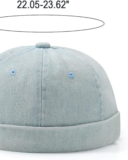 Brimless Hat for Men Women Docker Cap Vintage Sailor Beanie Cap