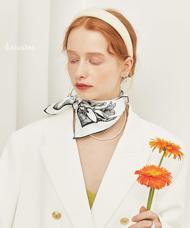 Neck Scarf For Womens Silky Head Scarves Hair Bandanas Square Scarf Fashion Accessories lightweight