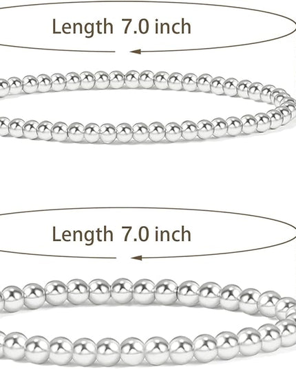 Elegance 11 designs 14K Gold Plated Bead Ball Bracelet Stretchable Elastic Gold Beaded Bracelets for Women
