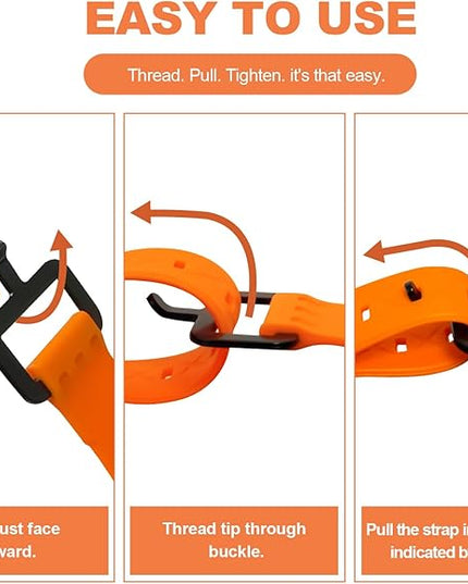 4 Pack Lashing Straps with Buckles,Adjustable Utility Tension Straps,Simple Tie-Downs Straps for Securing Bike Moto Luggage,Garden Hoses,Skis,Wires and Cables,Orange,22"