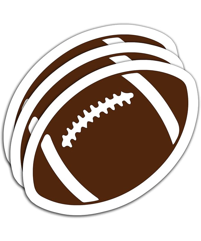 (3PCS) Football Stickers – Waterproof Vinyl Decals for Water Bottle, Laptop, Scrapbook, Poster Board, Phone Case, Helmet – Fun Sports Stickers for Boys, Girls, Moms, Dads – 3" x 2.7"