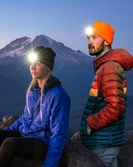 POWERCAP LED Hat Light 150 Lumens Rechargeable Fleece Beanie with Bright Built-in Headlamp Waterproof LED Warm One Size Cap