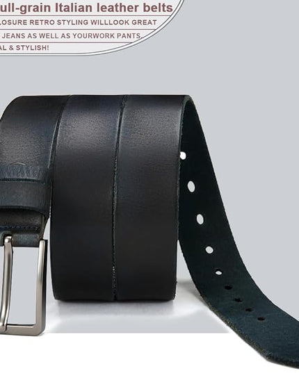 DOOPAI Men's Genuine Leather Casual Belt -Full Grain Leather Belt for Men- 1.5" Handmade Jeans Belt with Gift Box