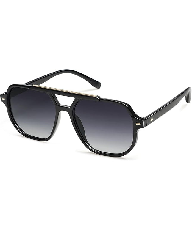 SOJOS Retro Trendy Aviator Polarized Sunglasses Men Women Vintage 70s Square Stylish Frame Sun Glasses SJ2283