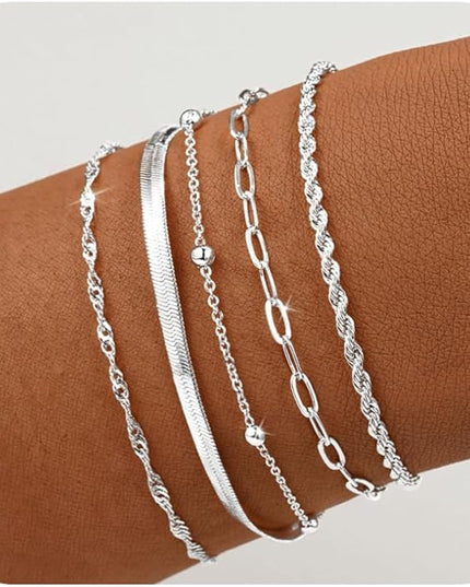 BERISO Gold Bracelets for Women, Elegant Adjustable 14K Gold Plated Bracelet for Women, Trendy Minimalist Dainty Gold Bracelet for Everyday Wear