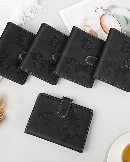 Passport Holder Wallet Cover Personalized Letter A-Z Travel Wallet RFID Blocking Passport Cover Wallet Case for Travel Passport Book Holders for Women and Men, Black-B