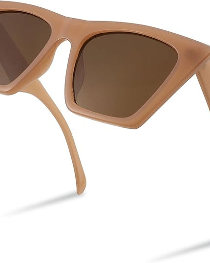 FEISEDY Vintage Square Cat Eye Sunglasses Women Trendy Cateye Sunglasses B2473