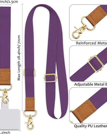 Phone Lanyard Crossbody Strap, Cell Phone Lanyards for around the Neck Wristlet Wrist Strap Solid Color Adjustable for Keys Case Accessories Travel Essentials
