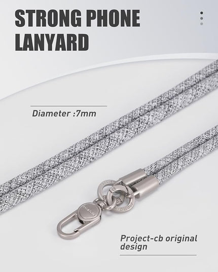 project-cb Phone Lanyard1, Phone Tether Tab2, Crossbody Cell Phone Lanyard, Rope Lanyard, Universal Adjustable Phone Strap (FoggyBlack-S)
